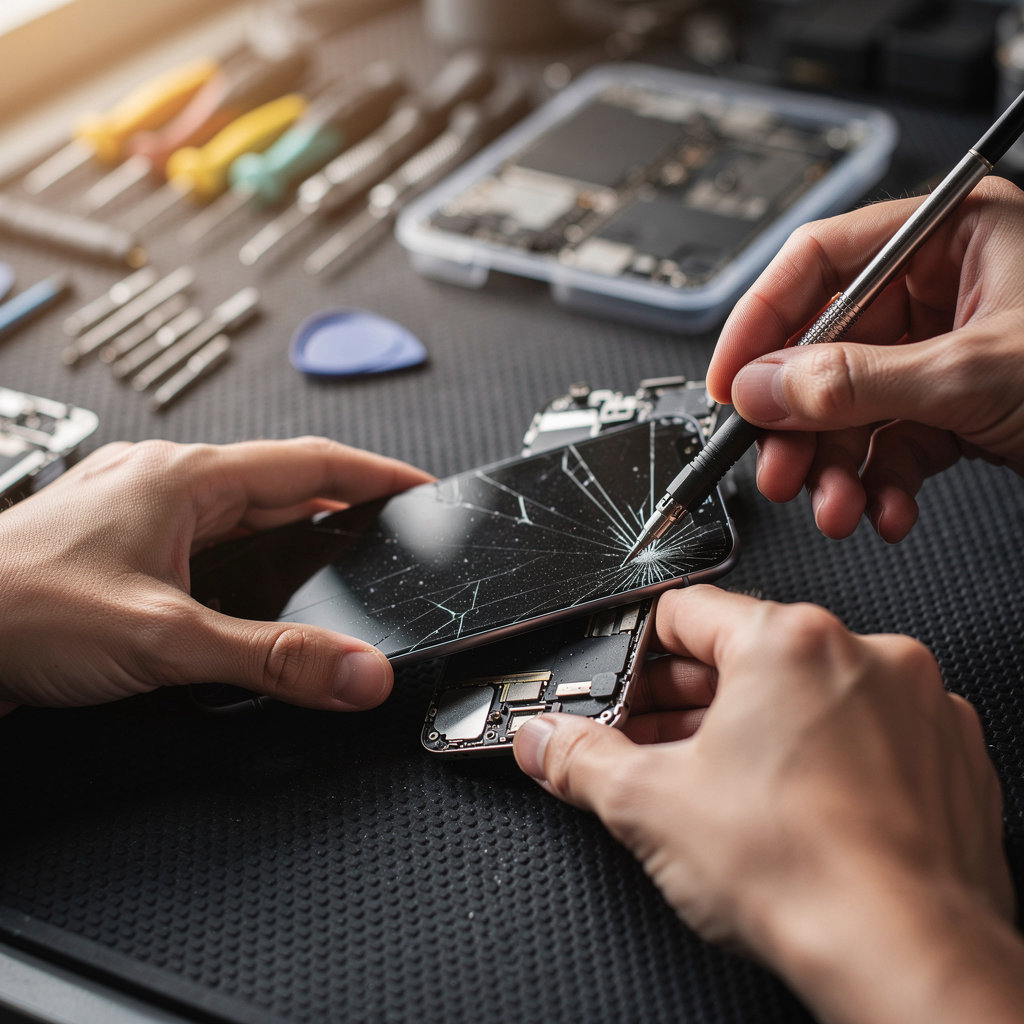 iFast Repair technician performing expert smartphone screen repair in San Diego